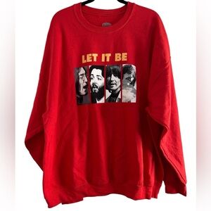The Beatles Let It Be Pullover Sweatshirt Red Crewneck Apple Corps Ltd Size 2X